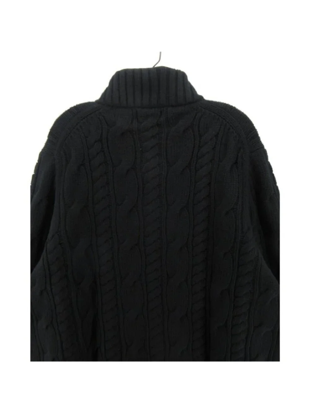 Polo Ralph Lauren Sweater 2XB Merino Wool Henley Cable Knit Mock Neck